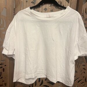 Nuuds White Short-Sleeve Crop Top